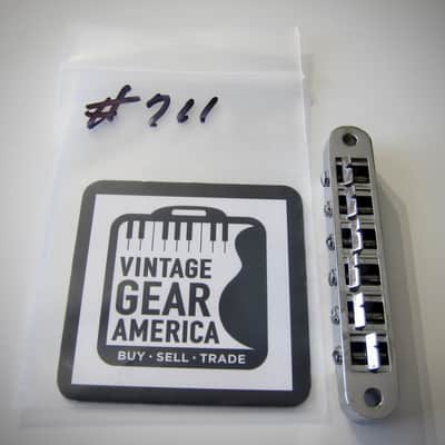 Gibson Tune-O-Matic Bridge Nashville Style Authentic Vintage Part Circa 1975-1982 Chrome image 2