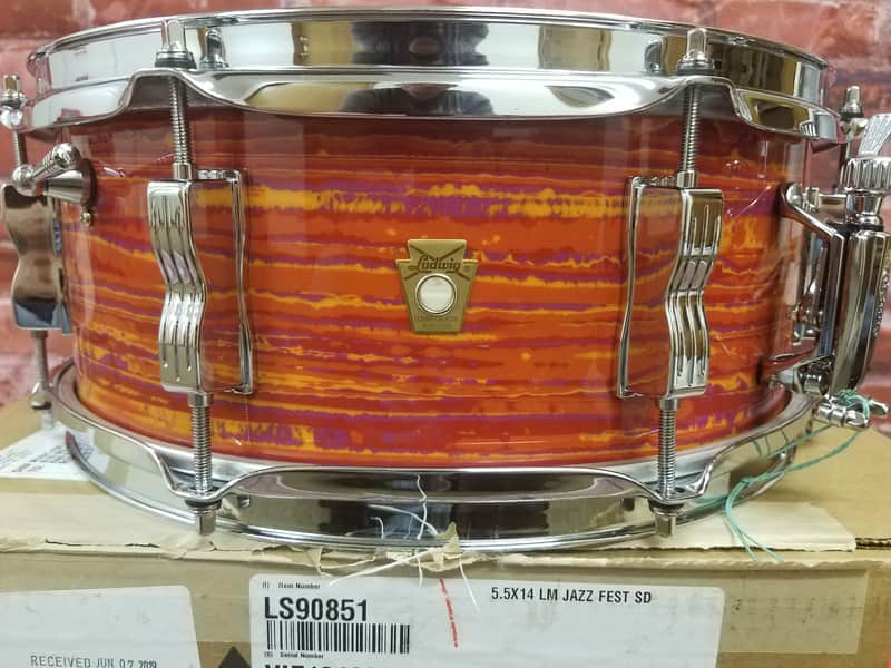 Ludwig *Pre-Order* Legacy Mahogany Reissue Mod Orange Jazz Fest 5.5x14" Snare Drum Made in USA Special Order Authorized Dealer image 1