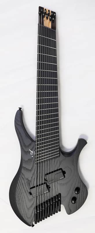 Agile 10 String Multi-Scale Fan Fret Chiral Nirvana 102730 RL MOD SS Flat Black Headless Electric Guitar image 1