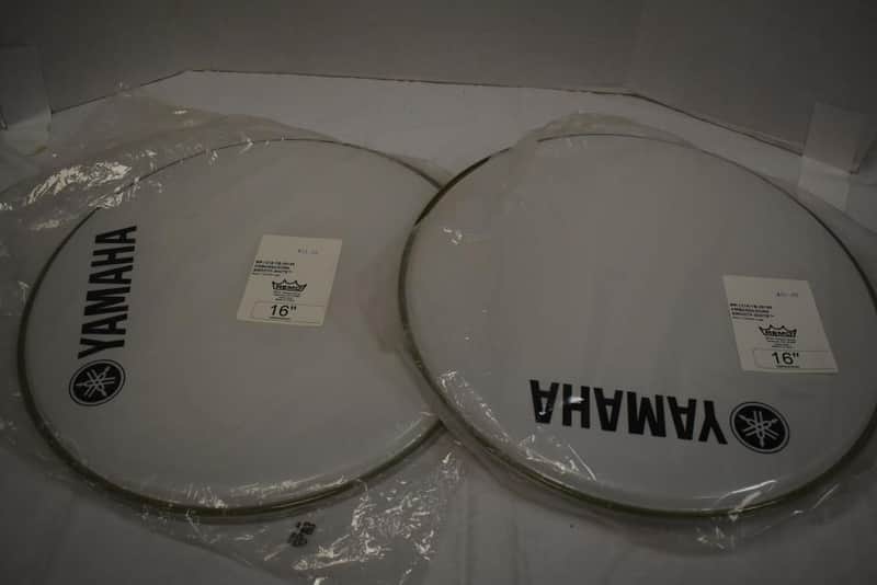 Set of 2 New 16" Yamaha Remo Ambassador Smooth White bass drumheads image 1