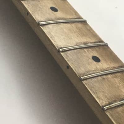 Lefty Reverse Musikraft Telecaster Aged Heavy Relic Tele Guitar Neck Amber Bone Nut Maple Made in USA Custom image 9