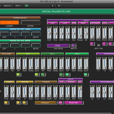 Virtual PG-1000 editor / programmer - Roland D-50 / D-550 - LOGIC v4 - X
