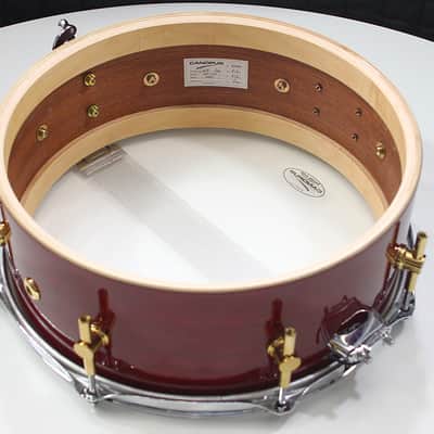 Canopus Mahogany 5.5" x 14" Snare Drum w/ VIDEO! MH-1455 Light Bordeaux Lacquer image 8