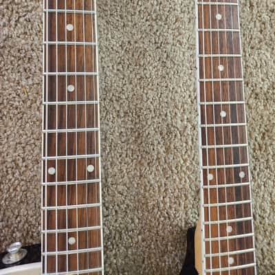 Immagine Used 2019 Gretsch G5566 Jet Double Neck (One Standard Neck, One Baritone Neck) - Silver Sparkle - 7