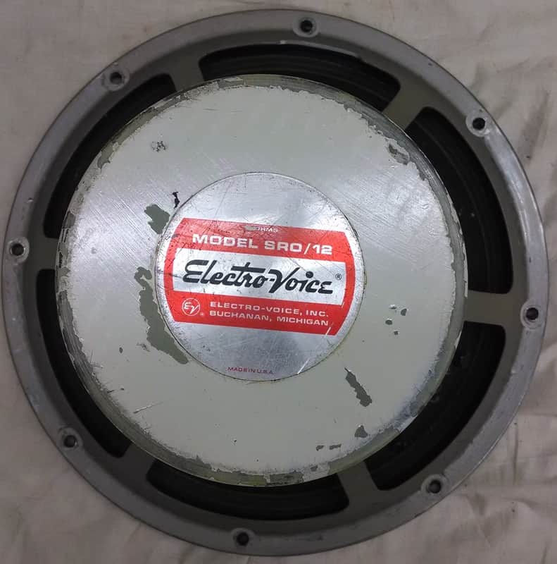 ELECTRO VOICE SRO 12 8 OHM 100 WATT SPEAKER 1960s WHITE image 1