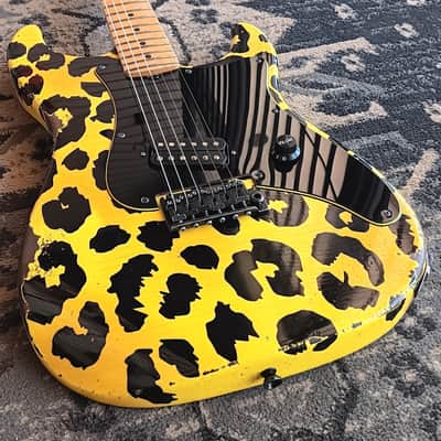 Friedman USA Custom Shop Vintage S Strat Guitar in Yellow & Black Leopard with extras image 11
