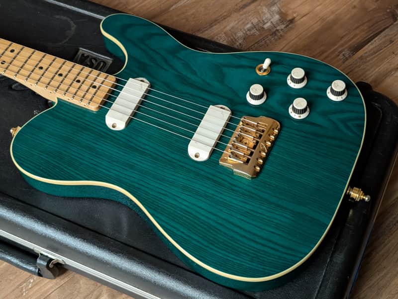 1983 Fender Telecaster Elite Gold Electric Guitar Trans Emerald Green Excellent Player! image 1