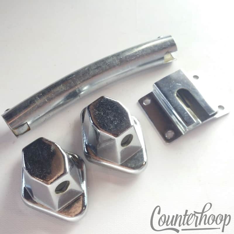 Pearl Mounts Parts Lot Japan MIJ Rail Mount Bar+Clip Holder+2x Tom Arm Receivers image 1