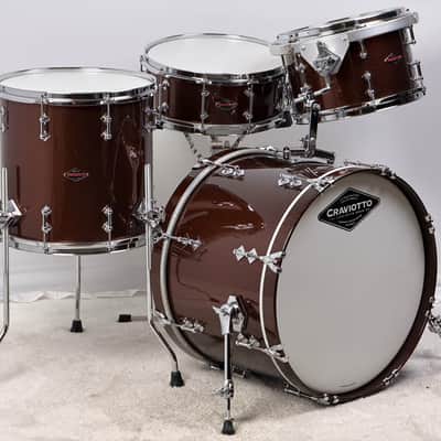 Craviotto 20/12/14/5.5x14" Solid Poplar Shell Drum Set - Copper Sparkle Lacquer image 6