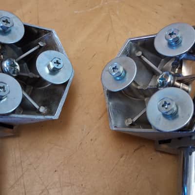Pearl Export Bass Drum Spurs Legs Hardware Mounts Pair 90s - Chrome image 3
