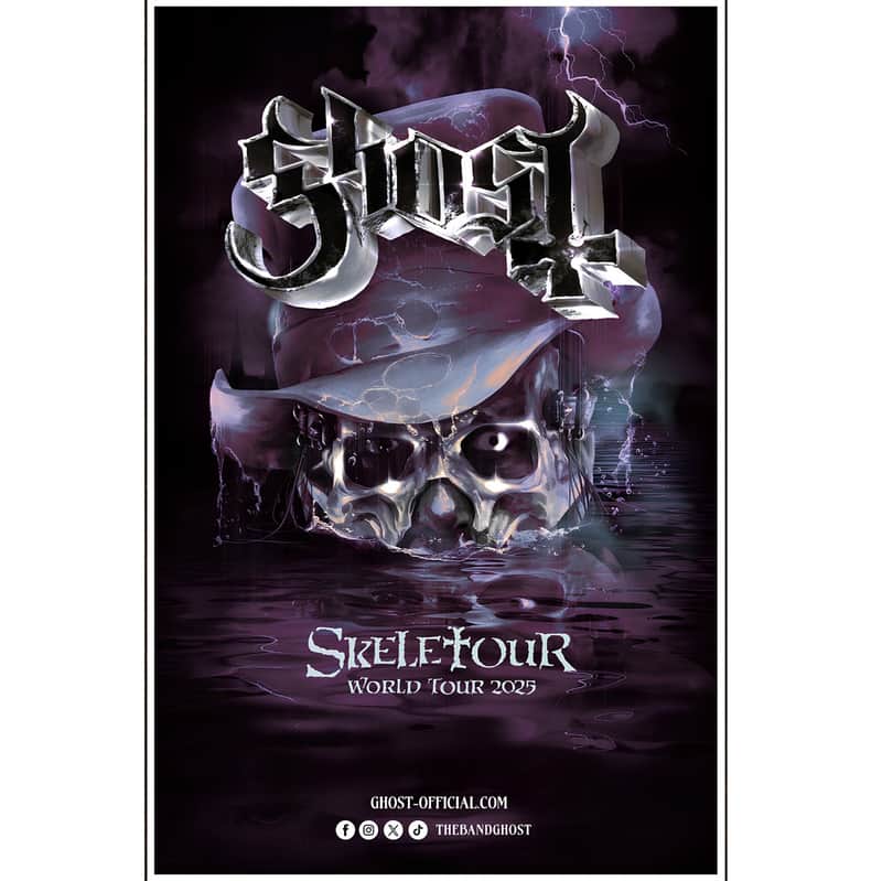 GHOST Skeletour World Tour 2025 Ltd Ed New RARE Poster Display! Skeleta Hard Rock Arena Heavy Metal Doom Black Death Progressive Psych image 1