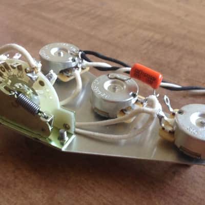 250k Fender Stratocaster Upgrade Wiring Harness Quality Parts CTS Pots CRL 5 Way Switch .022 Orange image 6