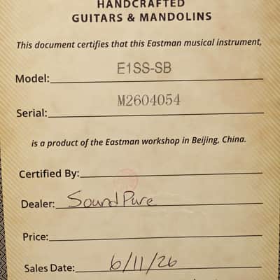 Eastman E1SS-SB Guitar #M2604054 image 4