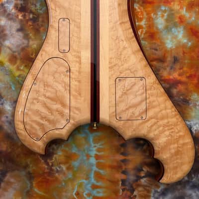 Alembic Dragon Wing Deluxe 5A Quilted Maple LED's 4 String Bass guitar 34" Scale image 7