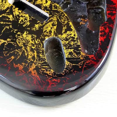 Red Yellow Custom Finish Guitar Strat Style Poplar Wood Body image 5