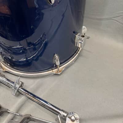 Vintage Ludwig Pinnacle Drum Kit 5pc Set Dark Blue Rack Floor Toms Snare Kick image 4