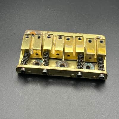 1980s Ibanez Roadstar II or Iceman Bass Bridge - Gold Brass image 3