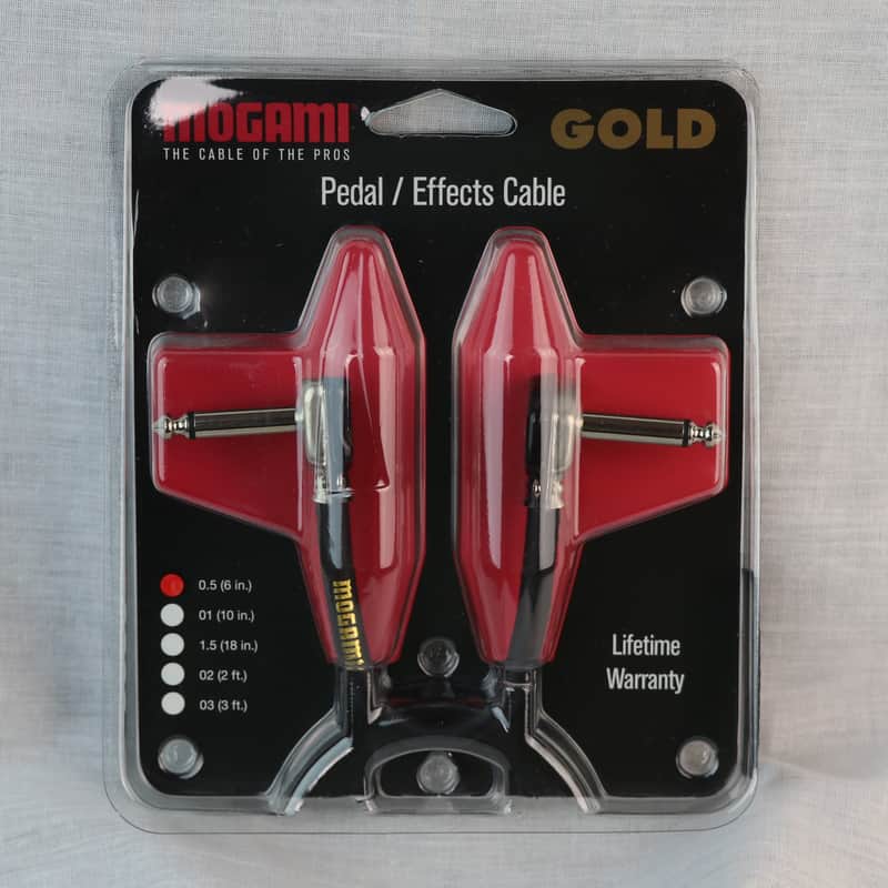 Mogami Gold Pancake Pedal/Effects 6in. Right Angle to Right Angle Cable - GOLD INST PRR 0.5 image 1
