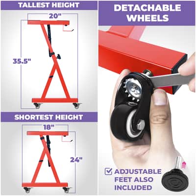Liquid Stands Red Piano Keyboard Stand - X Style Adjustable & Portable Music Stand (Red) image 3