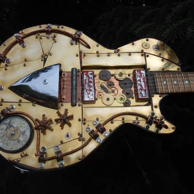 Steampunk Les Paul Style Custom Relic Unique 1970s image 17