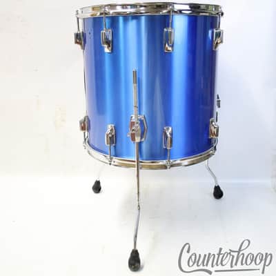 *Tama 16x16"ImperialStar Floor Tom Drum Metallic Blue Made In Japan Vintage 80s* image 2