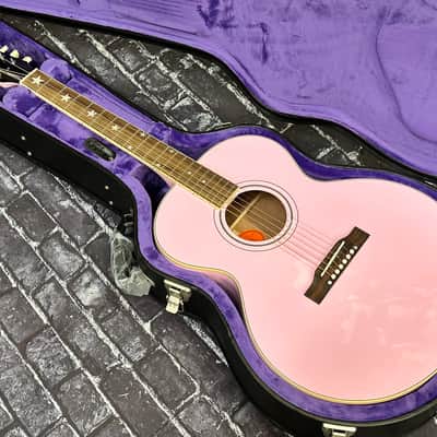 Epiphone J-180 LS Jumbo Ac/El Inspred by Gibson Pink w/Case Auth Dlr #266 image 6