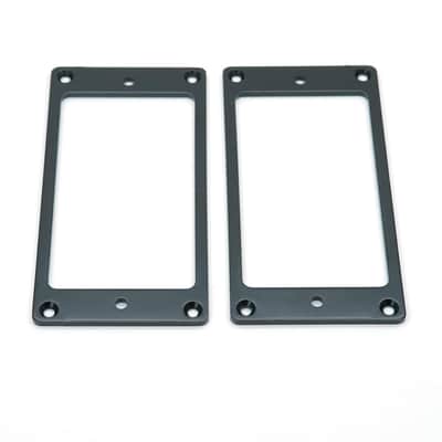2Pcs Flat Metal Humbucker Pickup Mounting Ring Set - Bridge Neck Pickups Cover Frame Replacement Part For Electric Guitar Or Precision Bass (Black) image 5