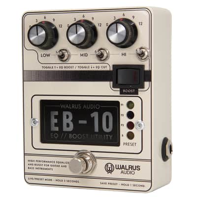 Walrus Audio EB-10 Preamp/EQ/Boost Pedal - Cream image 3