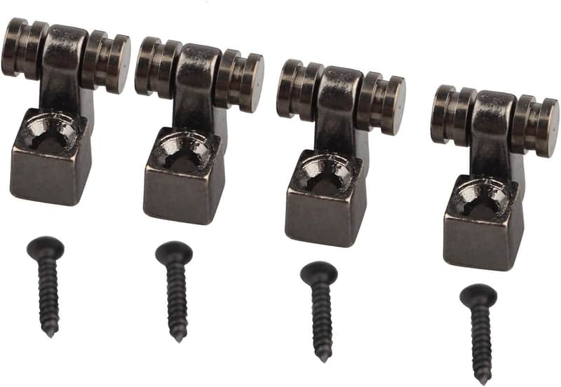 4PCS Metal Guitar Roller String Trees Guides Retainer with Mounting Screws Replacement Accessories - Black image 1