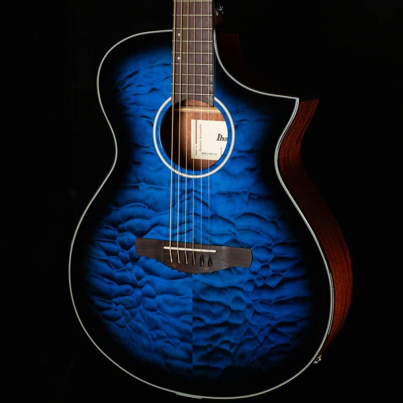 Ibanez AEWC16QA Acoustic Electric Guitar Trans Blue Sunburst (826) image 1