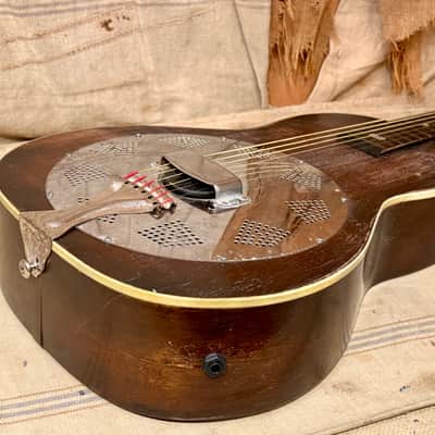 Rexo by Regal Electric Resonator Guitar Wood Body Refin circa 1930's image 12