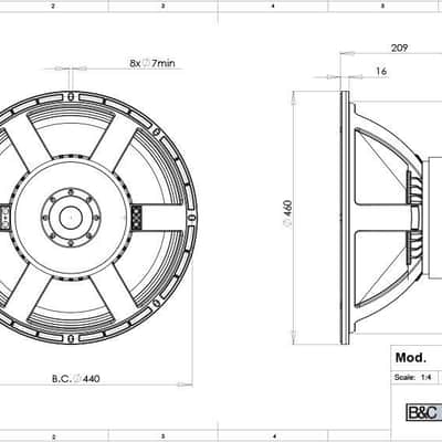 4x B&C 18TBX100-4 4-Ohm 18" Subwoofer 2400 Watts Low Frequency 35 - 1000 Hz SUB. image 9