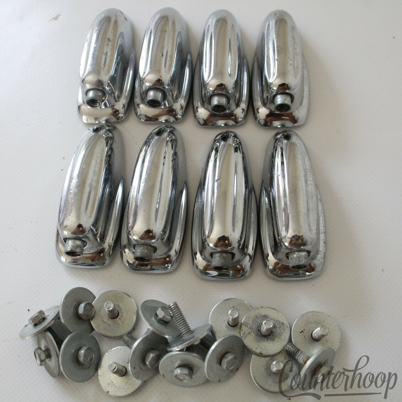 Slingerland 8x Large Sound King 5-Ply Bass Drum Lugs Chrome Hex Vintage 70s USA — main photograph