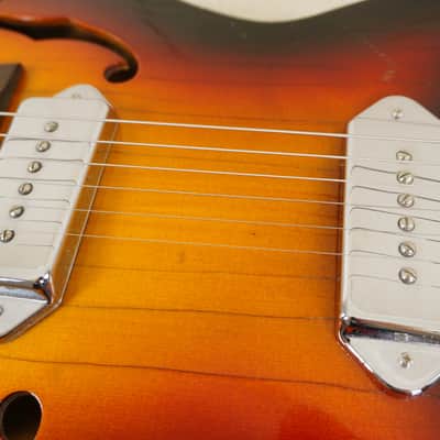 Vintage 1960s Kawai Thinline Hollowbody Sunburst MIJ Teisco Era Player image 8