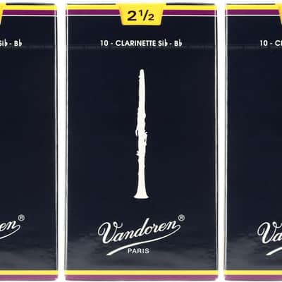 Vandoren CR1025 Traditional Bb Clarinet Reed - 2.5 (30-pack) image 1