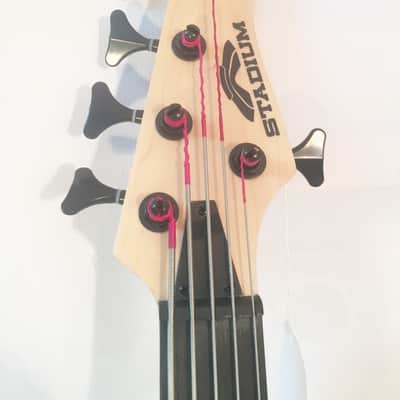 Stadium 5-String Bass Guitar-Natural Gloss Finish-2-J Bass style Pickups-NEW-w/Shop Setup! image 3