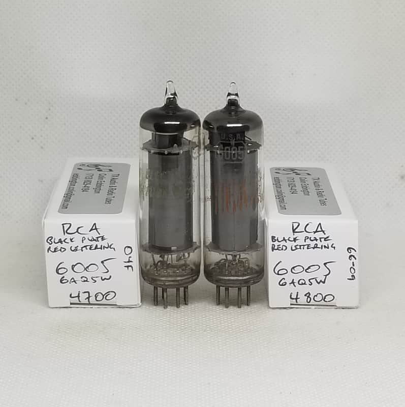 RCA 6005/6AQ5W Black Plate Almost Perfectly Matched (2.0%) Pair NOS 6AQ5 EL90 6AQ5 image 1