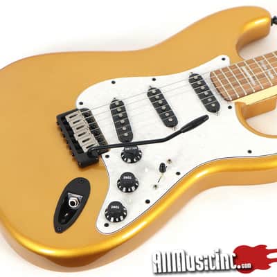 All Music Inc. Collection Custom Gold Sparkle Block Inlay Strat Electric Guitar image 3