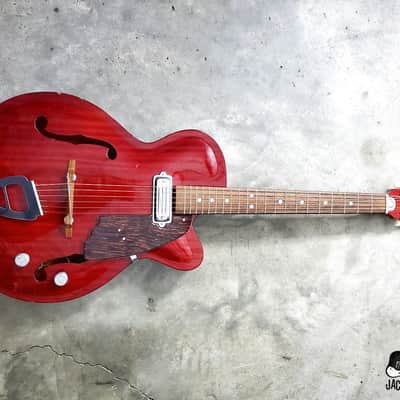 RARE Julio Giulietti  Model A2 Italian Semi-Hollow Jazzbox Electric Guitar w/ OHSC! (1962, Cherry) image 16