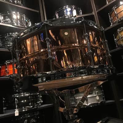Ludwig USA Drums LC662T Polished Copper Phonic 6.5×14 Snare Drum w/ Tube Lugs image 6