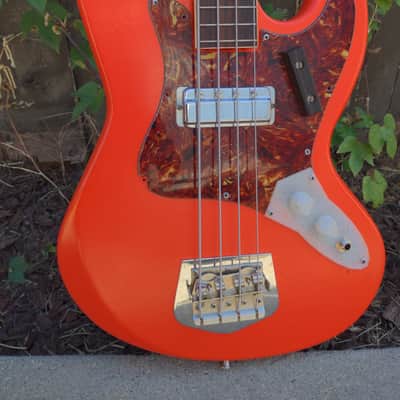 UPDATE HSC Kingston (Teisco ?) Jazz Bass Copy Red Orange image 2