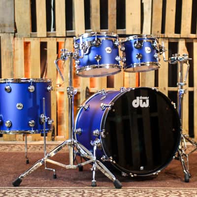 DW Collector's Maple SSC Blue Metallic Hard Satin Drum Set - 22,10,12,16 - SO#1367489 image 1