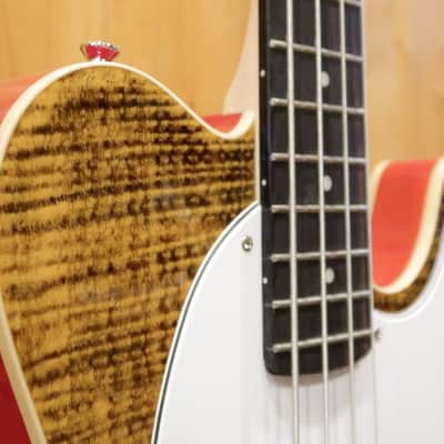 AIO TB4 4 String Telecaster Bass - Tiger Amber w/gig bag image 8
