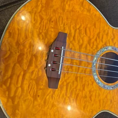 Michael Kelly Dragonfly Fretless Acoustic Bass 4 String with Fishman Electronics Blond Quilted image 8