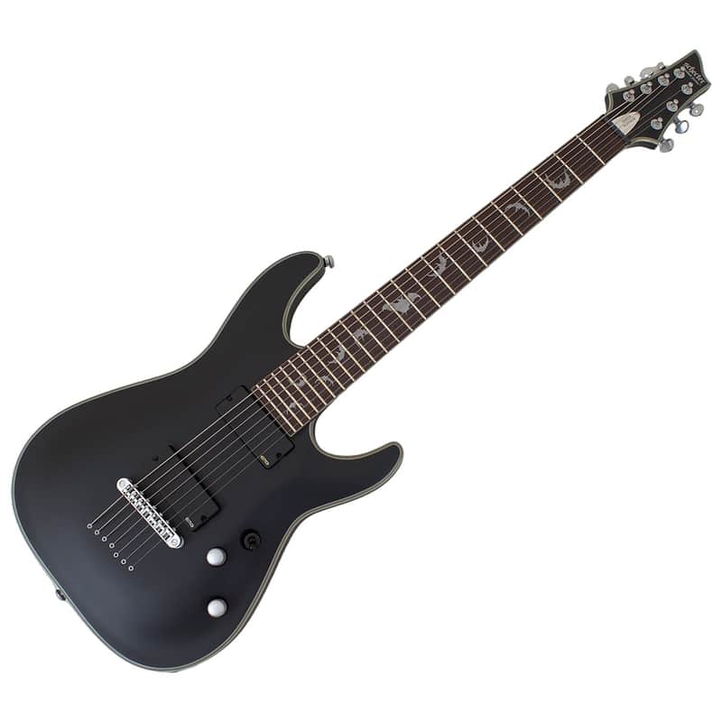 Schecter Damien Platinum-7 guitar in Satin Black B-Stock 0334 image 1