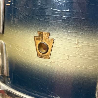 WFL No. 902 Ray McKinley/Symphonic Super Classic 6.5x14" 16-Lug Snare Drum with P-87 Strainer 1948 - 1959 - Blue/Silver Duco Lacquer image 3