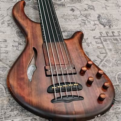 Mayones Patriot MR 5 Fretless - antique brown image 1