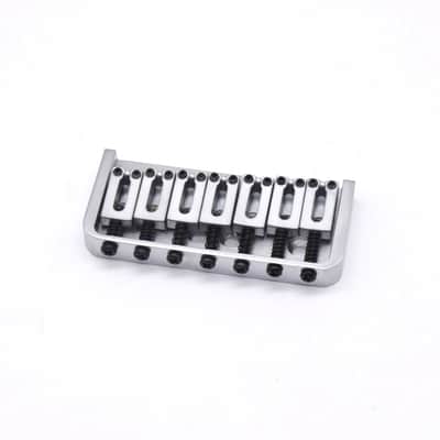 KD By AxLabs 7-String Hardtail Bridge - String-Through-Body, 4-Screw Mount - Satin Chrome image 1
