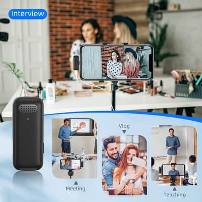 2in1 K30 Wireless Lavalier Microphone For iPhone Android Phone Camera Audio Video 2 Clip-on Microphones For YouTube TikTok Live image 5