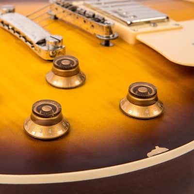 Vintage V100 ICON Electric Guitar ~ Distressed Tobacco Sunburst (V100MRTSB) image 7